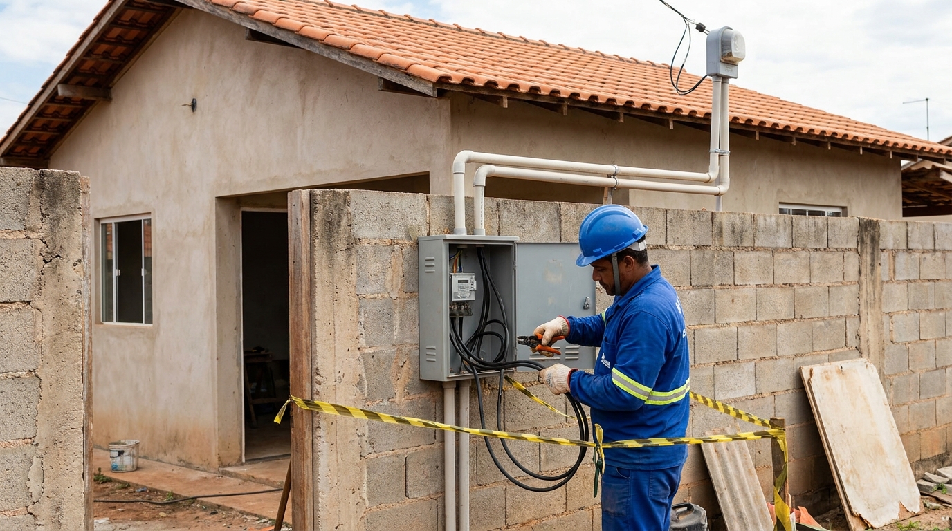 Eletricista instalando padrao de energia em Belém‑PA